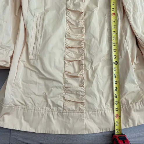 Rainforest Annette Ruffle Front Butter Yellow Packable Rain Jacket L Size L