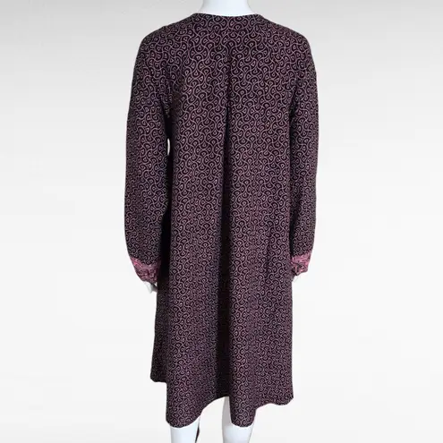 Anthropologie NAT Natalie Martin Duchess Geometric Peasant Dress Size Small Black