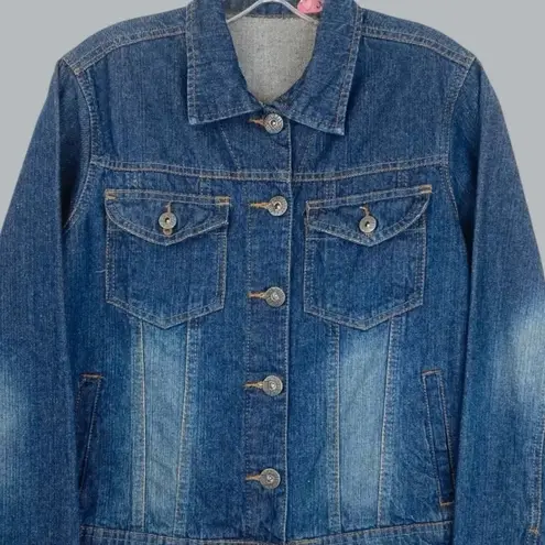 Novelty Find Geisha Face Print Patchwork Denim Jacket Harajuku Japanese Y2K Blue