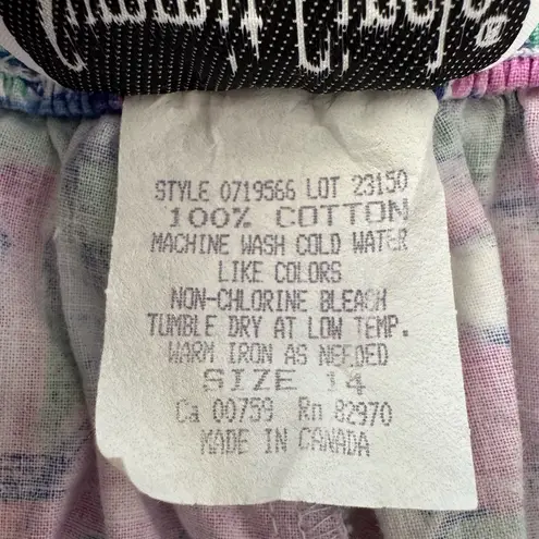 Vintage Summit Circle 100% Cotton Multicolor Floral Pattern Womens Shorts Sz 14