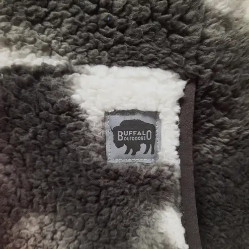 Buffalo Outdoors Jacket Womens Large Gray Sherpa Tie Dye Pullover Quarter Zip