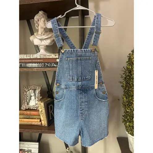 Rolla's Mirage High Waist Overall Shorts Mid Vintage Blue Womens Size 24