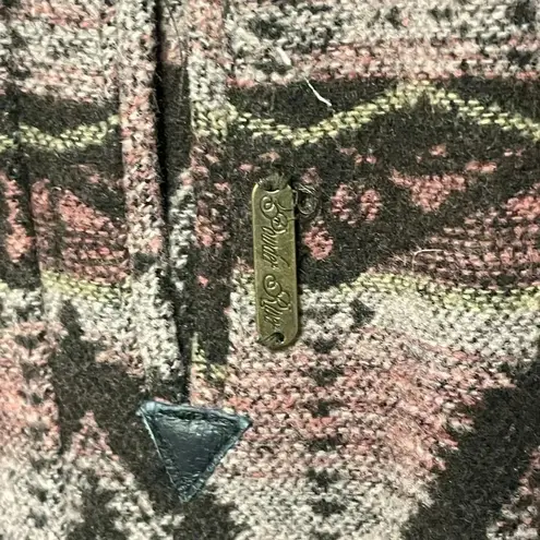 Powder River Panhandle Slim Aztec Print Wool Blend Jacket Size Small Sherpa Brown