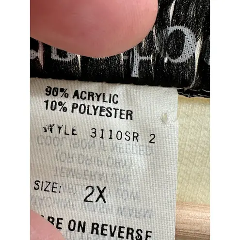 Eccotoo Womens Cream Knit Cardigan Sweater Size 2X Academia Preppy Quiet Luxury Brown