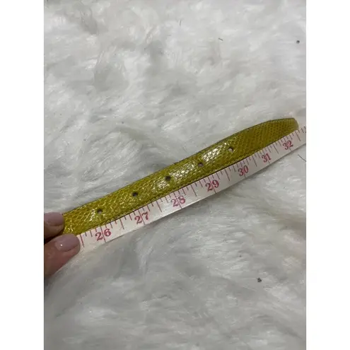 Rayman/Ridless Yellow Snake Print Leather Belt M Made In Thailand Size M