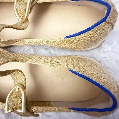 Rothy's | The Espadrille Mary Jane Top Ankle Strap Metallic Golden Sun | 10.5