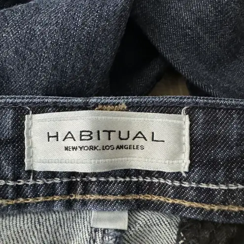 Habitual Jeans Womens 4 Blue Flare Leg Low Rise Dark Wash Fading Everyday Casual