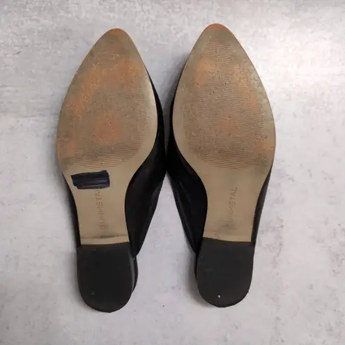 Gunmetal Carlen Black Slip On Low Block Heel Textured Vamp Classic Mules 8½ 8.5