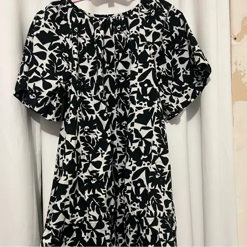 Free Assembly Women's Square Neck Print Mini Dress with Short Sleeves