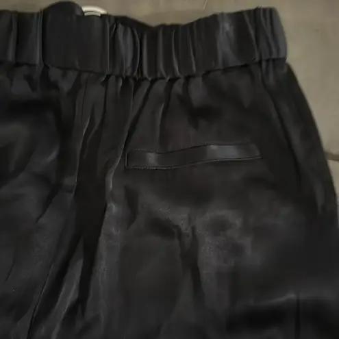 3.1 Phillip Lim Phillip Lim Black Satin Track Trouser with Tapered Hem