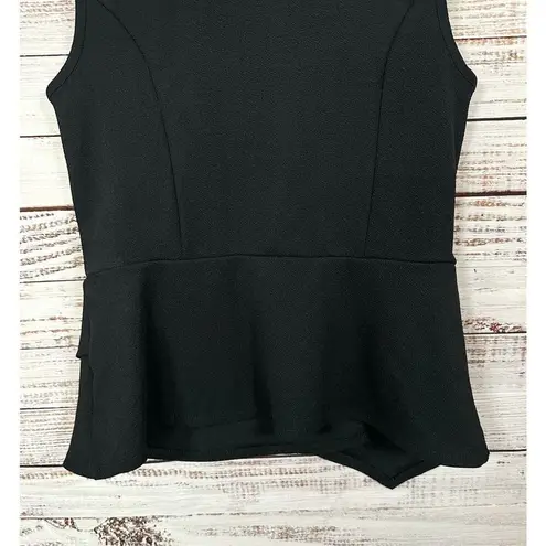 Thalia Sodi Women's Asymmetrical Hem Cut Out Sleeveless Top Black Size Medium