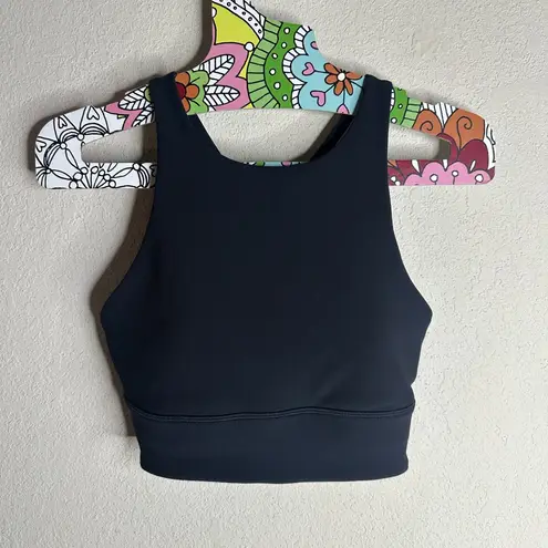 Lululemon  Energy High-Neck Longline Ribbed Bra black size 4