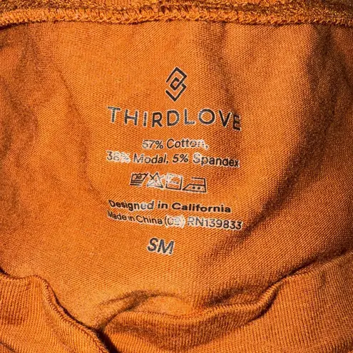 Thirdlove Rust Orange Cotton Blend Lounge Henley Long Sleeve Top Womens Small