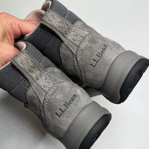 L.L.Bean Women’s Gray Leather Hiking Boots Insulated Waterproof S