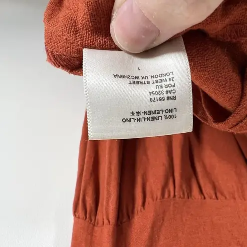 Urban Renewal Sz Small Orange 100% Linen Sleeveless Babydoll Dress Boho Flowy