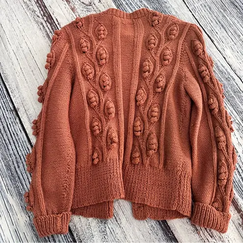 Handmade Hand Knit Bobble Cardigan Sweater