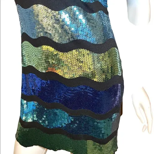 Frederick's of Hollywood Frederick’s of Hollywood Bright Color Block Sequin Tank Slip Mini Dress L Neon