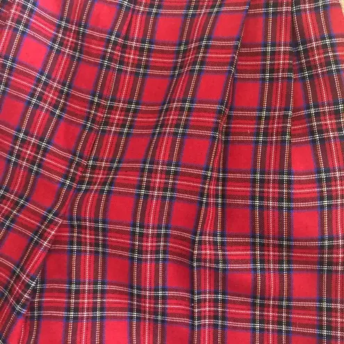 VTG Baxter & Wells Pleated Relaxed Tartan Plaid Red Bermuda Shorts 14 70’s