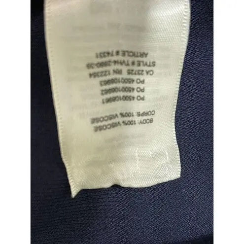 Aritzia  Wilfred Satin Top Blouse Blue White Trim Button Front Murol Pajama Small