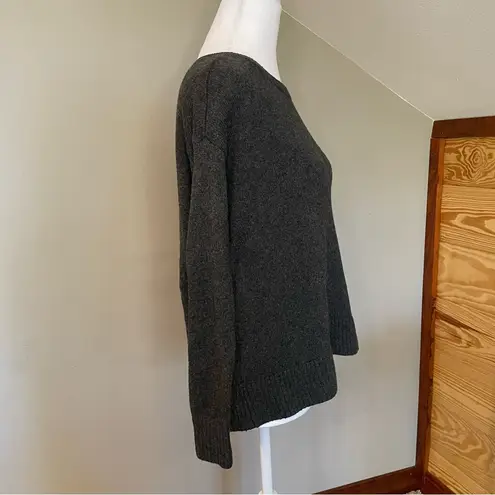 Loft  Grey Wool Blend Long Sleeve Crew Neck Sweater Extra Small Petite