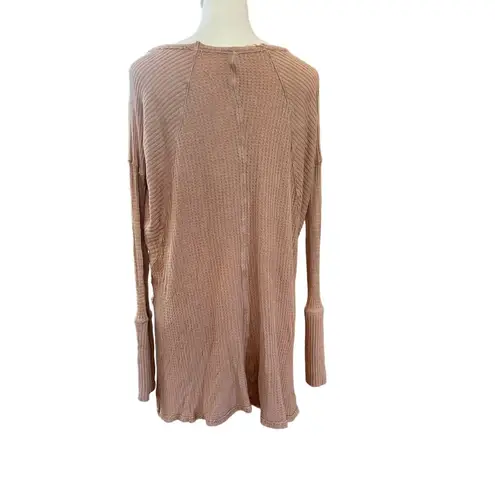 Free People  ventura long sleeve waffle knit boho top size M