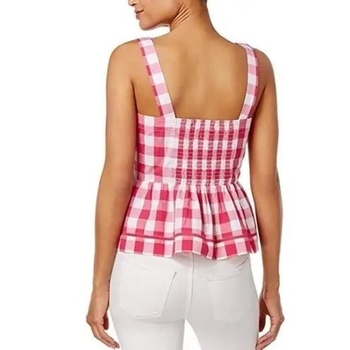 Maison Jules  Cotton Gingham Peplum Top sz M