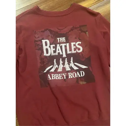 The Beatles Abbey Road maroon sweatshirt womens XS Red