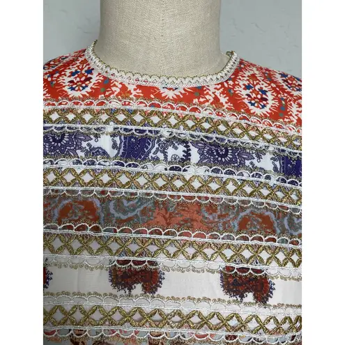 Beulah Mini Dress Striped Paisley Patchwork Small