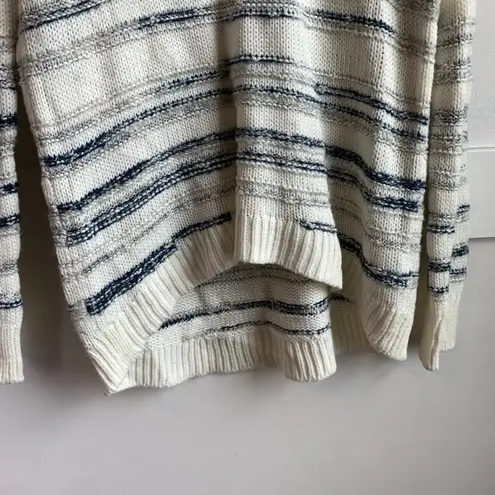 Calvin Klein Jeans  Cream, Blue, & Gray Striped Crew Neck Sweater