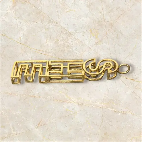 SHE Gold Tone Pendant Necklace Keychain