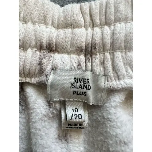 River Island Plus Ivory Beige Taupe Tie Dye Jogger Sweatpants Size 18 / 20