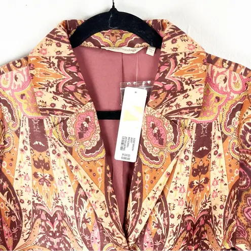 Soft Surroundings Suede Multicolored Long Sleeves Lined Tapestry Jacket Medium