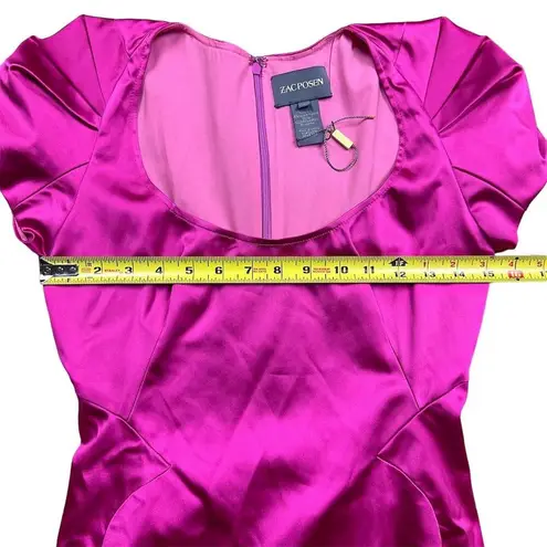 Zac Posen Women's Pink Cap Sleeve Knee Length Dress Size 0 Silk Formal