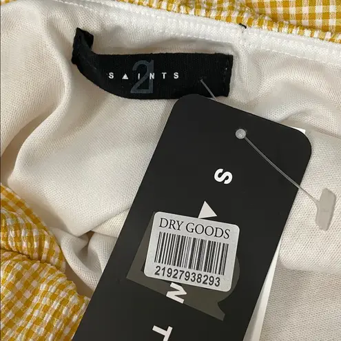 Dry Goods 21 Saints Yellow Gingham Mini Dress Size L