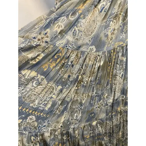 Napa Valley Outfit Set Women’s Size L Rayon 3 Piece Skirt, Blouse & Vest Blue Size L