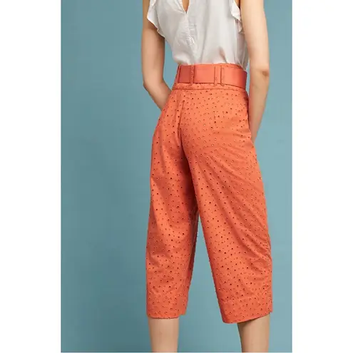 Anthropologie Where Mountains Meet Cropped Eyelet Trousers