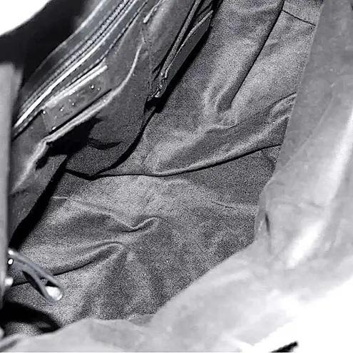 BALLY Black Calfskin Oversized Crossbody Messenger Overnight Top Handle Tote Bag