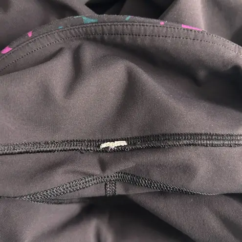 Lululemon Womans Leggings 4 Black Floral Fade Rouched Ankle