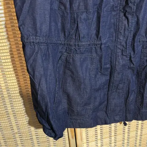 Woman Within Dark Blue Denim Zip and Snap Front Vest or Sleeveless Top 26/28 2X