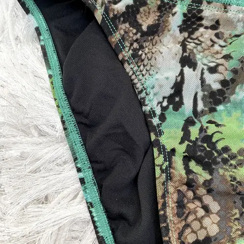 Women’s Python Print Low Rise Bikini Swimwear Bottoms