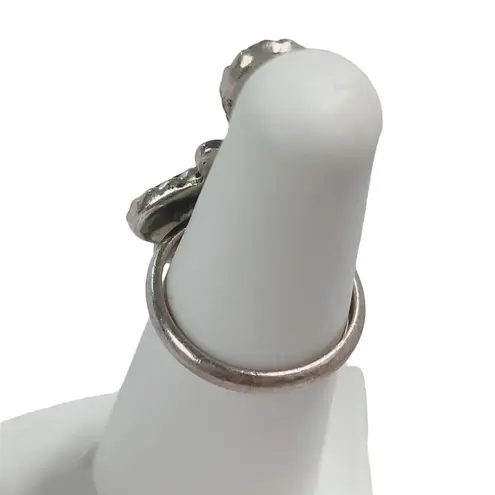 ZUNI Artist Signed LES Southwestern Natural Coral Vintage Ring Sz 5