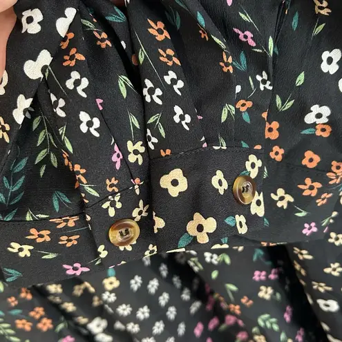 Never Fully Dressed Floral Mini Dress Black Long Sleeve Sz 4