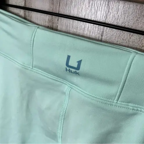 Huk Fishing Bright Mint Green Leggings Mesh Detail Leggings Womens Size Medium