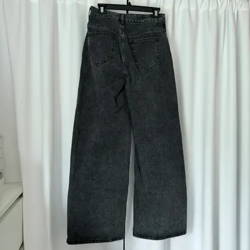 SheIn Dark Gray High Waisted Baggy Wide Leg Y2K Oversized Jeans Size Medium