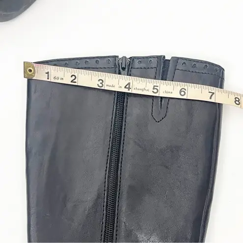 BORN Tatiana Black Leather Side Zipper Tall Heel Almond Toe Boots Size 8