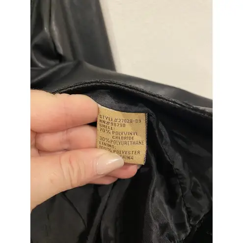 Marcelle Renee Jacket Womens Medium Black Faux Leather Blazer Vegan Lined