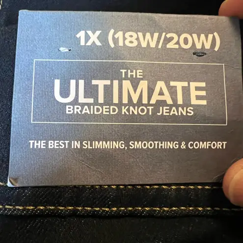 Soft Surroundings The Ultimate Braided Knot Jeans Dark Wash Pull On 1X 18W 20W