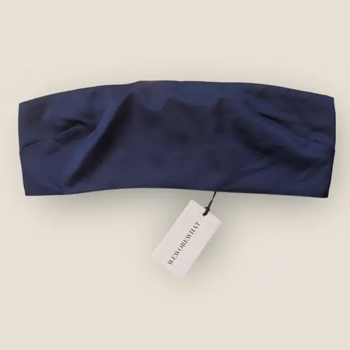 We Wore What | Duchess Satin Bandeau Top | Navy | Size 4 | NWT