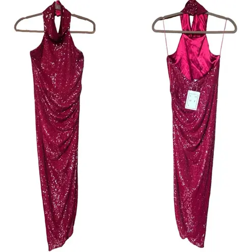 NWT ITMFL Marissa Cocktail Sequin Dress in Wine Sz XS Red