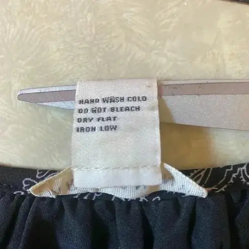 Artisan NY Black Paisley Cold Shoulder Long Sleeve Lined Shift Dress Size 8